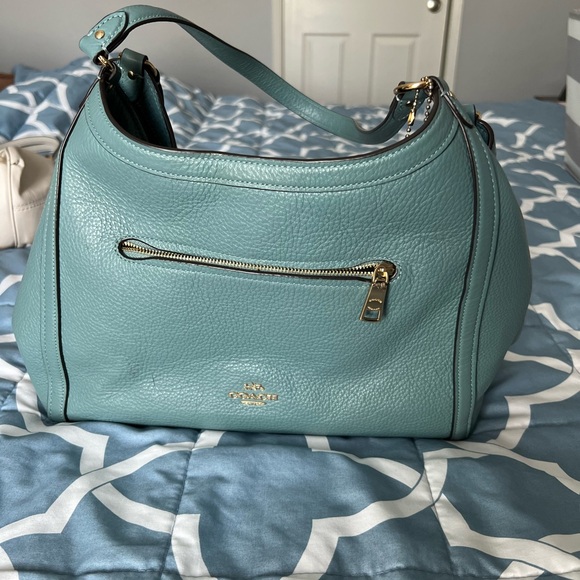 Coach Teal Leather Shoulder Bag - Picture 1 of 14